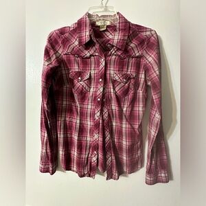 Arizona Long Sleeve Pearl Snap button up Shirt size medium